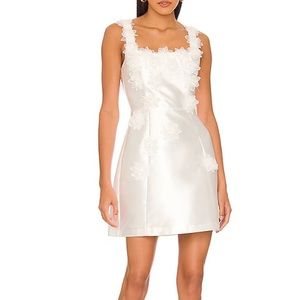 Worn 1x White Elliatt Elder Mini Dress XS Satin Bridal Bride Rehearsal Dinner